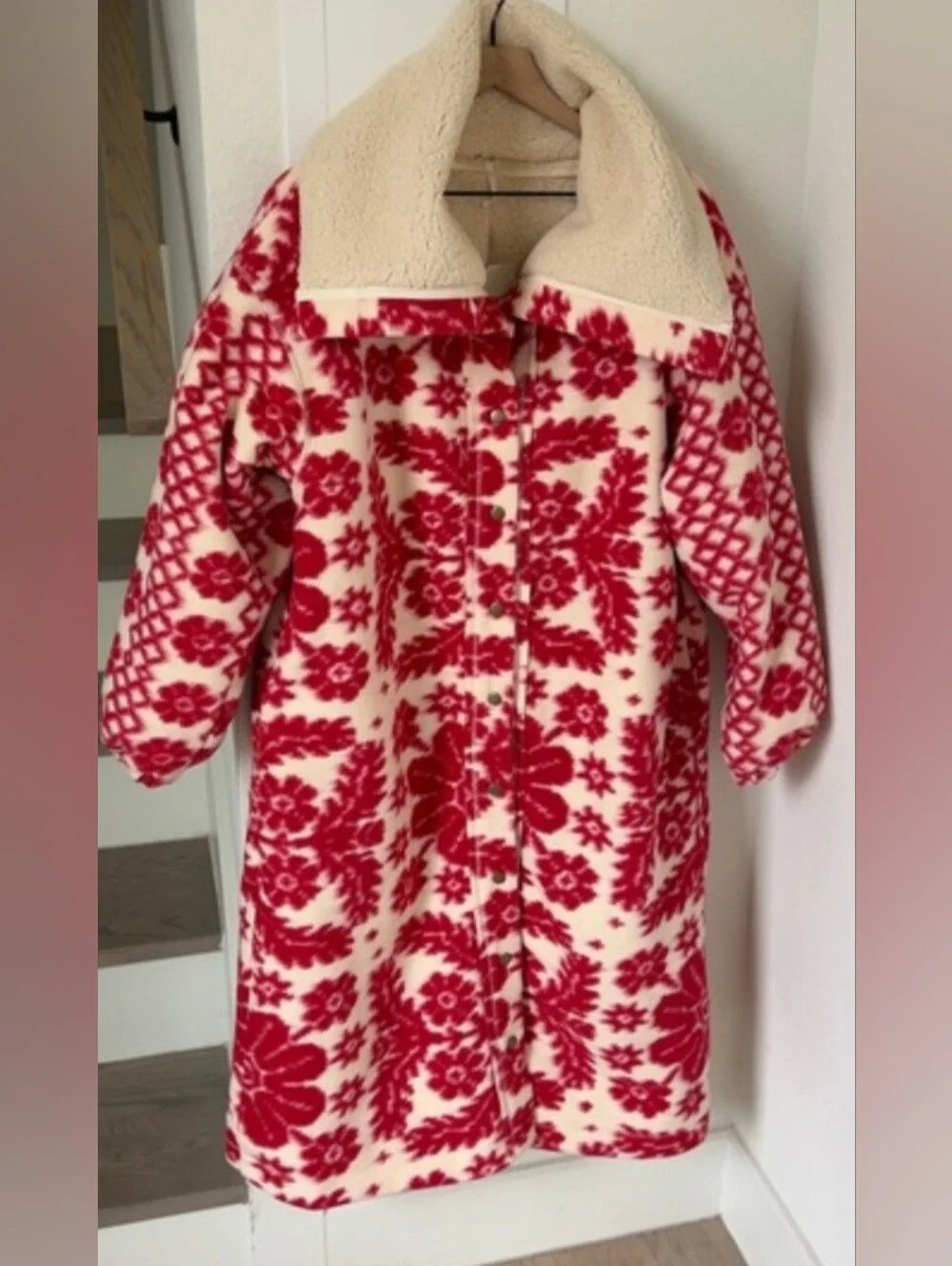 Free People This Love Cardi  Oversized Fold-over Sherpa Neckline Coat.out Of Sal